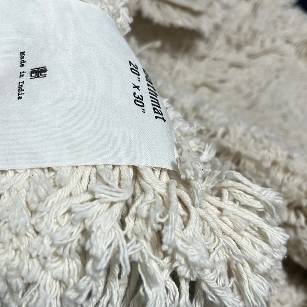 Urban Outfitters Shaggy Grid Bath Mat NWT